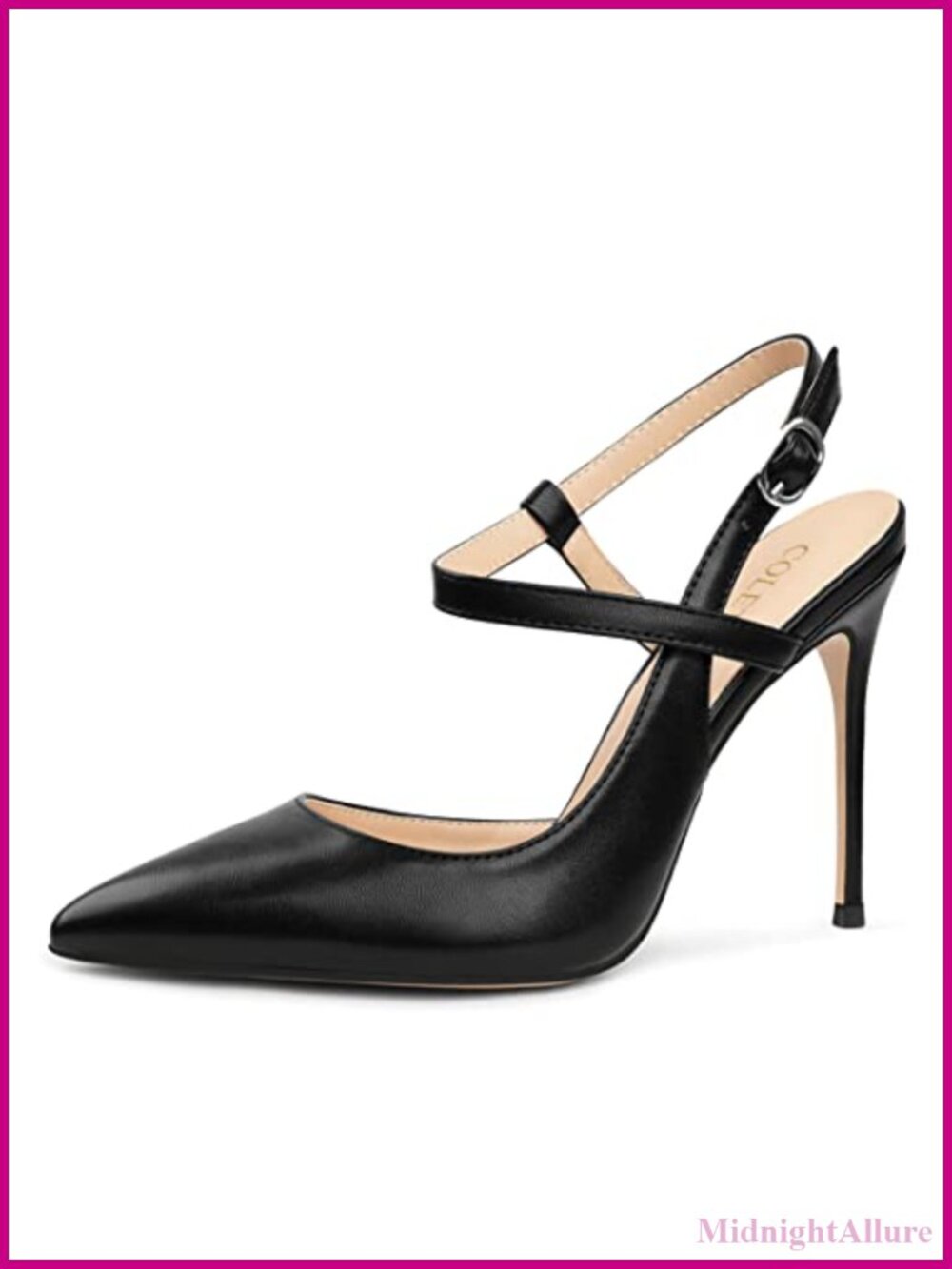 Ankle Strap Slingback Stiletto Heels Pointed Toe Party Pumps